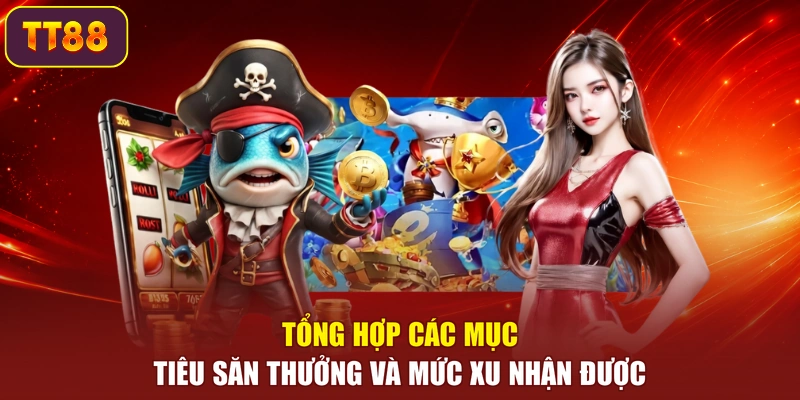 Tổng hợp các mục tiêu săn thưởng và mức xu nhận được